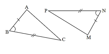 Cho \(\Delta ABC\) và \(\Delta MNP\) như hình vẽ. Cách viết nào sau đây là đúng? (ảnh 1)