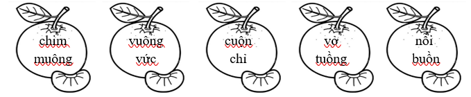 Tô màu xanh lá vào tiếng chứa vần “uông”, màu xanh dương vào tiếng chứa vần “uôn”: (ảnh 1)