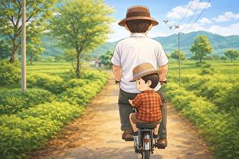 A person and child riding a bicycle

AI-generated content may be incorrect.