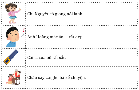 Điền vào chỗ trống: “cưa, xanh, lảnh, sưa” vào chỗ trống.  (ảnh 1)