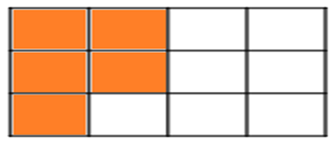 Phân số biểu thị số phần tô màu trong hình vẽ dưới đây là (ảnh 2)