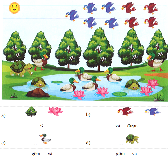 Bài tập cuối tuần Toán lớp 1 Kết nối tri thức Tuần 7 có đáp án (ảnh 1)