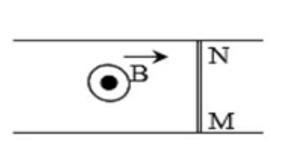 Cho hai thanh ray song song đặt trong từ trường đều có cảm ứng từ có độ lớn (ảnh 1)