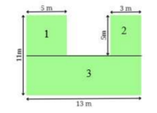 Tính diện tích ngôi nhà của Bánh Bao có kích thước như hình vẽ dưới đây: (ảnh 2)