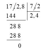 Đặt tính rồi tính: 17,28 : 7,2 (ảnh 1)