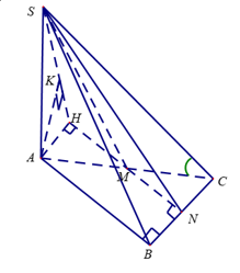 Cho hình chóp S.ABC có đáy ABC là tam giác vuông tại B (ảnh 1)