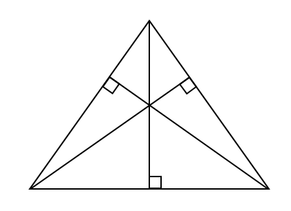 Từ các đỉnh của hình tam giác, kẻ thêm 3 đoạn thẳng để hình tam giác có 3 đường thẳng vuông góc. (ảnh 2)