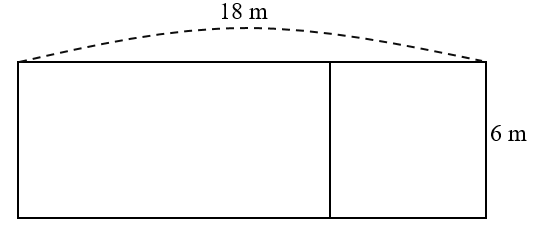 Giải bài toán sau. Một sân bóng đá hình chữ nhật có chiều dài 18 m, chiều rộng 6 m. Người ta (ảnh 1)