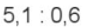 Đặt tính rồi tính: 5,1 : 0,6 (ảnh 1)