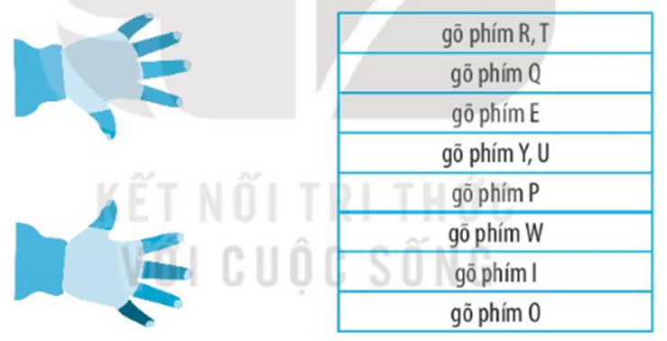 Hãy nối mỗi ngón tay với một ô có nội dung tương ứng để gõ các phím trên bàn phím đúng cách. (ảnh 1)