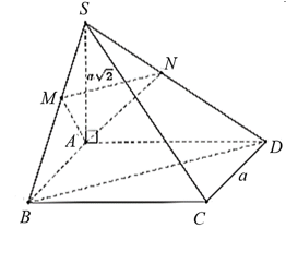 Cho hình chóp S.ABCD có đáy ABCD là hình vuông cạnh a (ảnh 1)