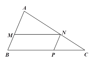 Cho h&igrave;nh vẽ b&ecirc;n, biết  MN, BC,, NP., AB  Khẳng định n&agrave;o sau đ&acirc;y l&agrave; sai? (ảnh 1)