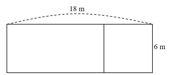 Giải bài toán sau.  Một sân bóng đá hình chữ nhật có chiều dài 18 m, chiều rộng 6 m. Người ta (ảnh 2)