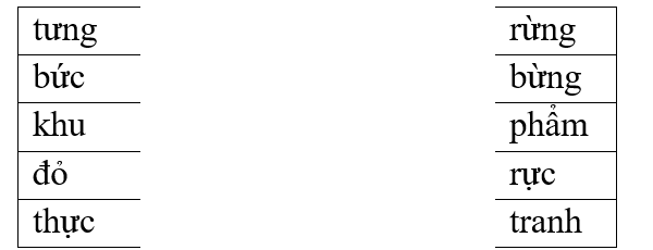 Em hãy nối các tiếng ở cột bên trái với các tiếng ở cột bên phải để tạo thành từ đúng: (ảnh 1)