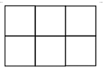 Bé Minh có một bảng chữ nhật gồm 6 hình vuông đơn vị, cố định không xoay như hình vẽ (ảnh 1)
