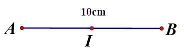 Cho I là trung điểm của đoạn thẳng AB. Biết AB = 10 cm, độ dài của đoạn thẳng IB là (ảnh 1)