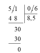 Đặt tính rồi tính: 5,1 : 0,6 (ảnh 2)