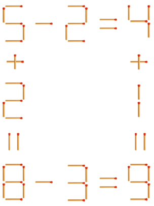 Lương và Uyên đang thi nhau xếp diêm thành bài toán. Lương xếp được câu nào, Uyên liền giải ra ngay câu ấy.  (ảnh 1)