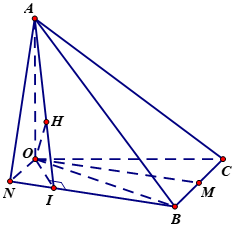 Cho hình tứ diện OABC có đáy OBC là tam giác vuông tại O (ảnh 1)