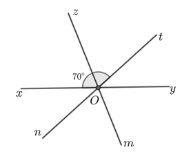 Cho góc bẹt xOy . Vẽ tia Oz sao cho góc xOz =70 độ (ảnh 1)