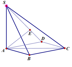 Cho hình chóp S.ABC có đáy là tam giác vuông cân tại B,AB = a (ảnh 1)