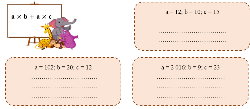 Tính giá trị của biểu thức với các giá trị sau (ảnh 1)