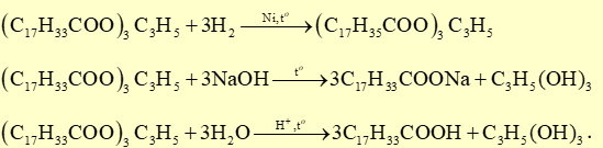 Triolein không tham gia phản ứng nào sau đây? (ảnh 1)