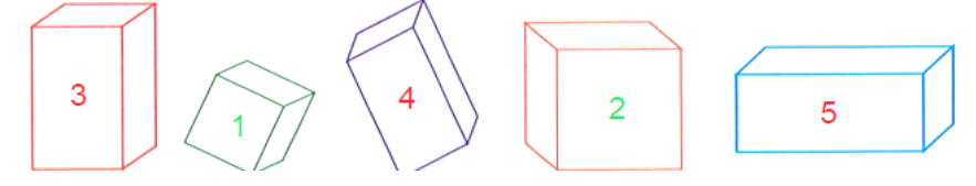  Tô mà xanh vào khối lập phương và tô màu đỏ vào khối hộp chữ nhật (ảnh 2)