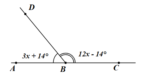 Cho hình vẽ sau: Hỏi giá trị của \(x\) bằng bao nhiêu? (ảnh 1)