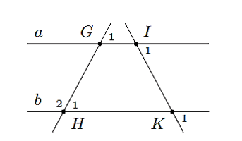 Cho hình vẽ, biết góc G1 = 50 độ ,góc I1 = 60 độ ;góc K1 = 60 độ (ảnh 1)