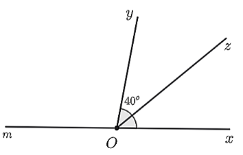Cho xOy = 80 độ và tia (Oz) nằm giữa hai tia (ảnh 1)