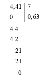 Đặt tính rồi tính: 4,41 : 7 (ảnh 2)