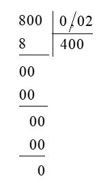 Tính (theo mẫu): 8 : 0,02 (ảnh 1)
