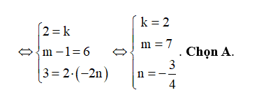 Trong kh&ocirc;ng gian tọa độ Oxyz, cho c&aacute;c vectơ (ảnh 1)