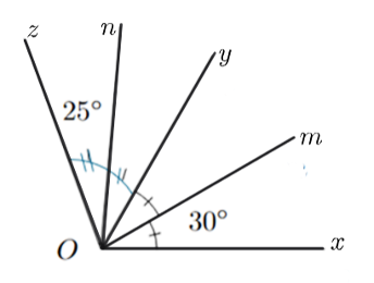 Cho xOy và yOz là hai góc kề nhau, (ảnh 1)
