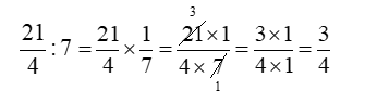 Tính (theo mẫu): 21/4 : 7s (ảnh 1)