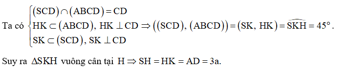 Cho hình chóp S.ABCD có đáy ABCD là hình chữ nhật với AB = 2a,AD = 3a (ảnh 1)