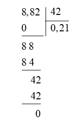 Đặt tính rồi tính: 8,82 : 42 (ảnh 2)