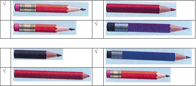 Đánh dấu () vào ô trống trước chiếc bút dài hơn: (ảnh 2)