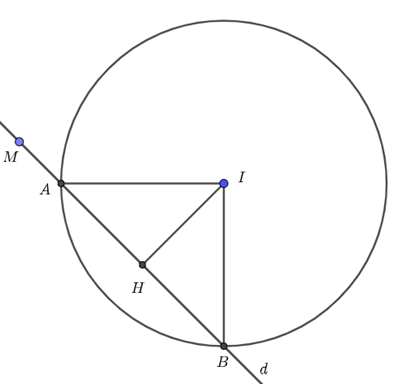 Tam giác AB có diện tích là 8. Viết phương trình đường thẳng d. (ảnh 1)