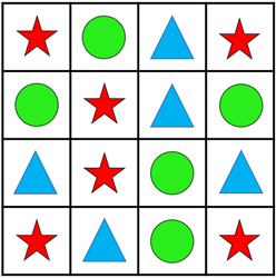 A game of shapes and stars

Description automatically generated