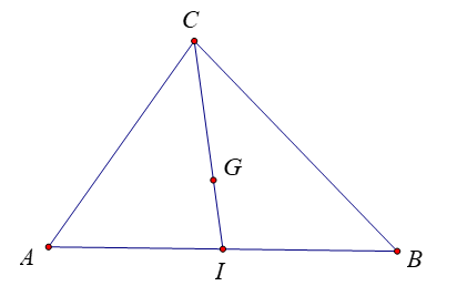 Cho \(\Delta ABC\) có \(G\) là trọng tâm và \(I\) là trung điểm của cạnh (ảnh 1)
