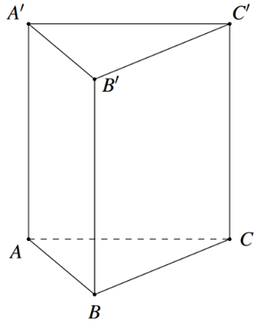 Cho lăng trụ tam giác đều \(ABC.A'B'C'\) có cạnh đáy \[AB = a\], cạnh bên \[AA' = 2a\]. Khoảng cách giữa hai mặt đáy của lăng trụ bằng (ảnh 1)