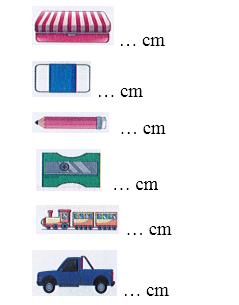 Viết vào ô trống độ dài thích hợp của các đồ vật dưới đây: (ảnh 2)