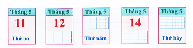 Viết tiếp thứ hoặc ngày còn thiếu trong cùng một tuần vào ô trống: (ảnh 1)