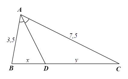 Cho hình bên. Tỉ số x/y bằng (ảnh 1)