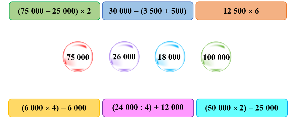 Nối biểu thức với giá trị tương ứng (ảnh 1)