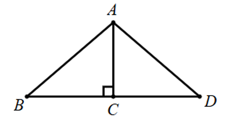 Cho hình vẽ bên: Cần bổ sung điều kiện gì để \(\Delta ACB = \Delta ACD\) theo trường hợp hai cạnh góc vuông? (ảnh 1)
