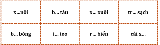 Điền vần oong, ong và dấu thanh vào chỗ trống rồi viết lại các từ. (ảnh 1)