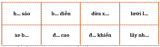 Điền vần iêu, uyt, iêm và dấu thanh vào chỗ trống rồi viết lại các từ. (ảnh 1)